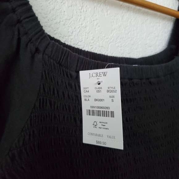 J crew factory tiered smoked midi dress size S black - Picture 9 of 15